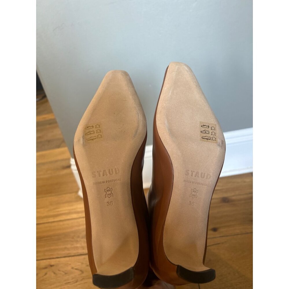 Staud Wally Knee High Leather Boots Tan Brown Womens Size 36 - Picture 11 of 13